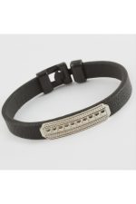 Noktalı Kaliteli Suni Deri Bileklik-Siyah - Görsel 2