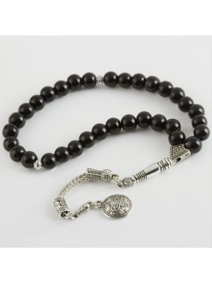 Onix Parlak Doğaltaş Tesbih 8 mm-Siyah