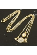 Satürn Yeni Sezon İkili Kolye-Sarı