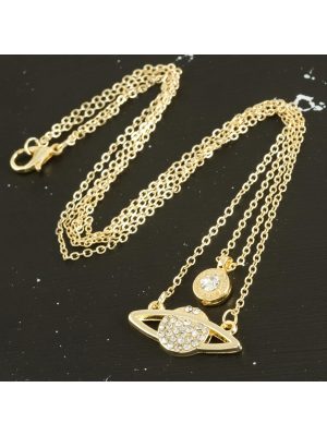 Satürn Yeni Sezon İkili Kolye-Sarı