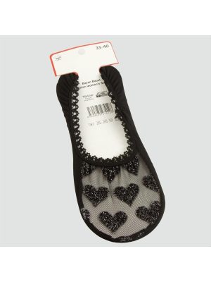 Kalp Babet Çorap-Siyah
