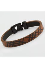 Çarpı Kaliteli Suni Deri Bileklik-Kahverengi