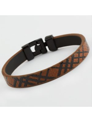 Çarpı Kaliteli Suni Deri Bileklik-Kahverengi