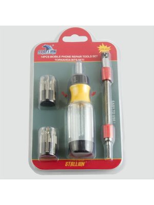 14 Adet Uçlu Tornavida Takımı-Gümüş Rengi