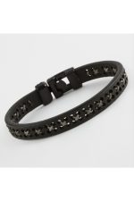 Çarpı Kaliteli Suni Deri Bileklik-Gri - Görsel 2