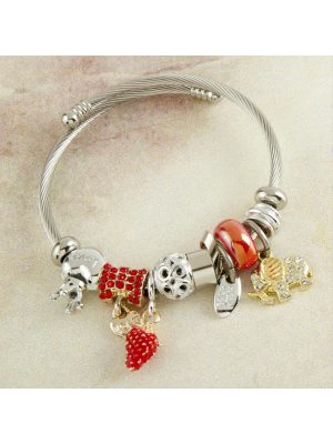 Çilek Panora Bileklik-Gümüş Rengi