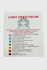 3lü Çakra Enerji Taşları Bileklik Kartı-Beyaz