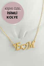 Kişiye Özel İsim Yazılı Kolye-Sarı - Görsel 4