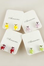 Köpek Cam Küpe-Renkli