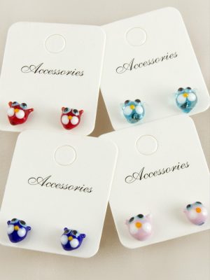 Kedi Cam Küpe-Renkli