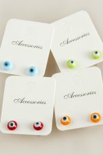 Nazar Cam Küpe-Renkli