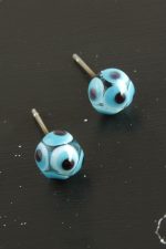 Nazar Top Cam Küpe-Açık Mavi - Görsel 3