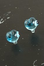 Penguen Cam Küpe-Açık Mavi