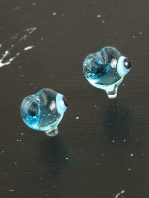 Penguen Cam Küpe-Açık Mavi