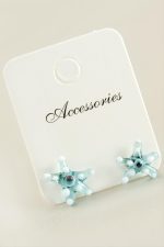 Deniz Yıldızı Cam Küpe-Açık Mavi - Görsel 2