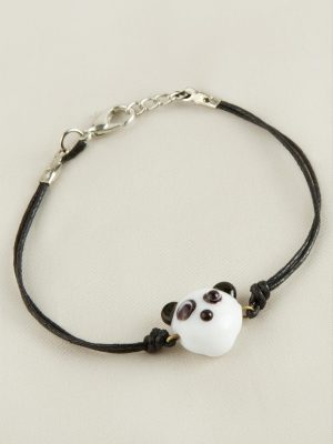 Panda Cam Bileklik-Beyaz