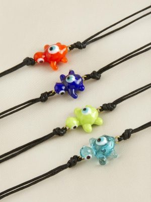 Kaplumbağa Cam Bileklik-Renkli