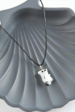 Kutup Ayısı Cam Kolye-Beyaz