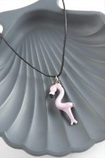 Filamingo Cam Kolye-Açık Pembe