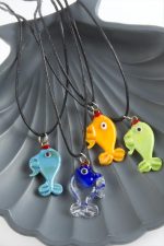 Balık Cam Kolye-Renkli