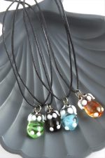 Köpek Cam Kolye-Renkli