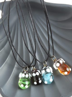 Köpek Cam Kolye-Renkli