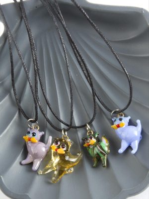 Kedi Cam Kolye-Renkli