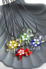 Fil Cam Kolye-Renkli