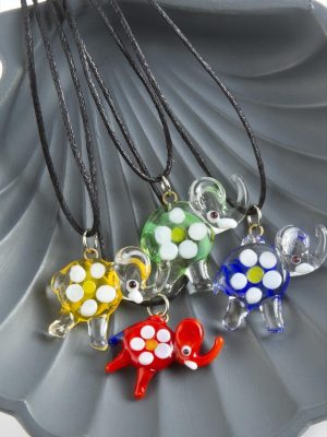 Fil Cam Kolye-Renkli