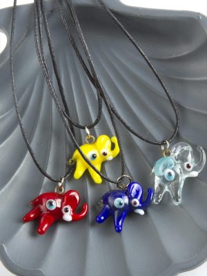 Fil Cam Kolye-Renkli