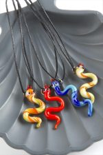 Yılan Cam Kolye-Renkli