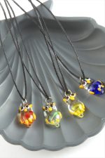 Baykuş Cam Kolye-Renkli - Görsel 3