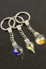 Sulu Karışık Fanus Anahtarlık-Gümüş Rengi - Görsel 2