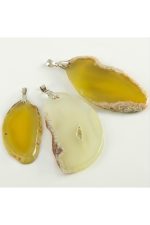 Akik Doğaltaş Kolye Ucu-Sarı - Görsel 3