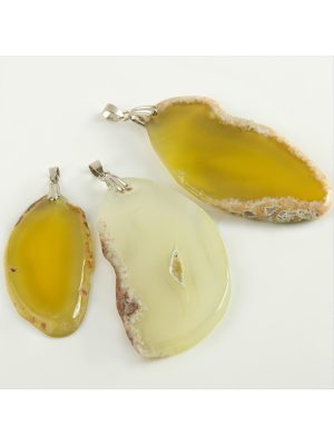 Akik Doğaltaş Kolye Ucu-Sarı