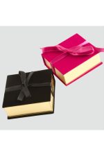 Kurdale Kadife Ahşap Lüx Kelepçe Bileklik Kutusu-Siyah