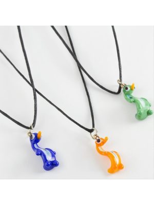 Ördek Cam Kolye-Renkli