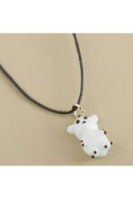 Kutup Ayısı Cam Kolye-Beyaz - Görsel 2