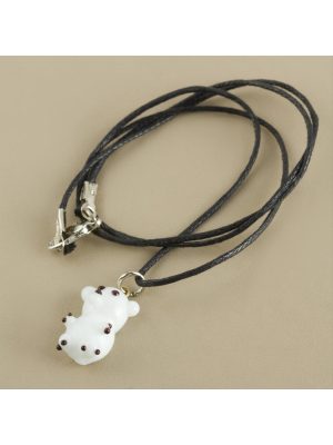 Kutup Ayısı Cam Kolye-Beyaz