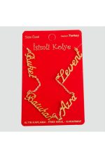 Kişiye Özel Dört İsim Yazılı Kolye-Sarı - Görsel 3