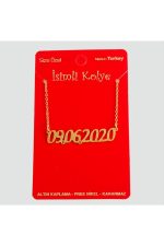 Kişiye Özel Tarih Yazılı Kolye-Sarı-1 - Görsel 3