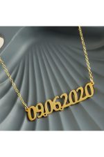 Kişiye Özel Tarih Yazılı Kolye-Sarı-1 - Görsel 2