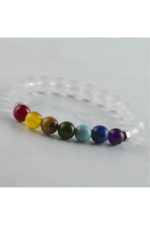 7li Doğaltaş Çakra Bileklik-Şeffaf