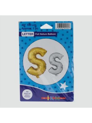 Gümüş Renkli 40X100 Harfli Folyo Balon-Ş