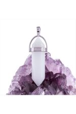 Kuvars Point Kolye Ucu-Beyaz - Görsel 2