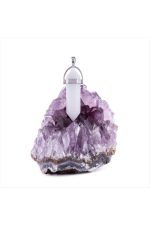 Kuvars Point Kolye Ucu-Beyaz