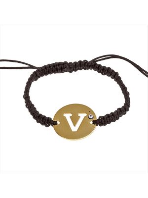 Seri Sonu Makrome Örgülü Harfli Bileklik-V