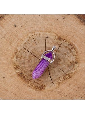 Akik Point Kolye Ucu-Mor