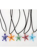 Deniz Yıldızı Cam Kolye-Renkli