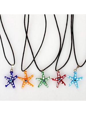 Deniz Yıldızı Cam Kolye-Renkli